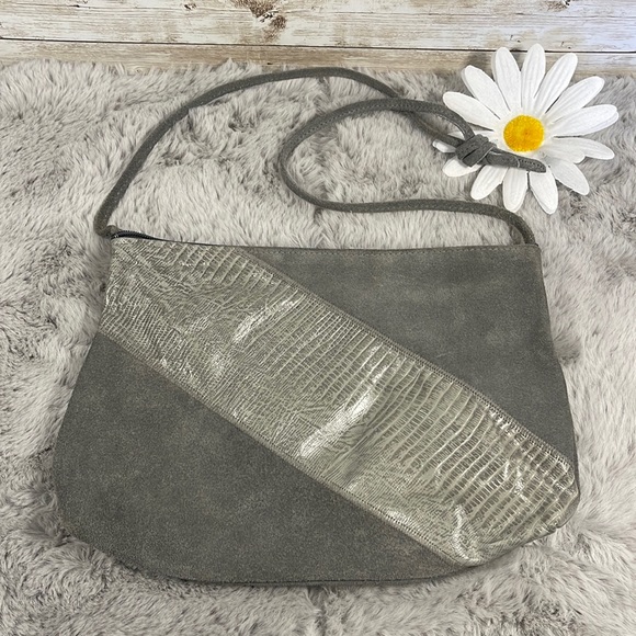 Handbags - NWOT Grey Leather & Suede Shoulder Bag